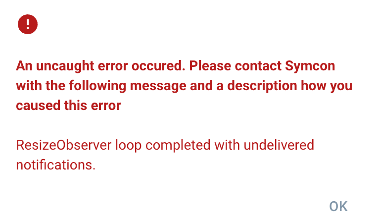 Die Meldung, wie sie die IP-Symcon-Konsole anzeigt.